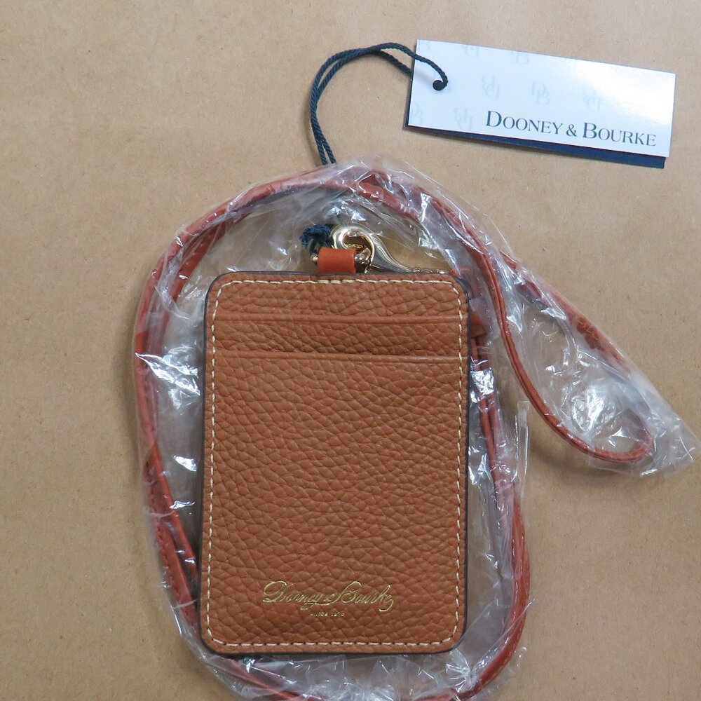 Dooney & Bourke Pebble Grain ID Lanyard (Caramel)